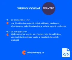 Ilustrační obrázek k Hledáme webového vývojáře