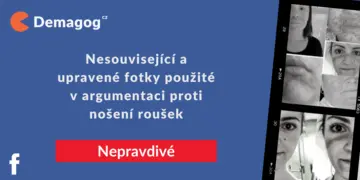 Ilustrační obrázek k Nesouvisející a upravené fotky byly použity v argumentaci proti nošení roušek