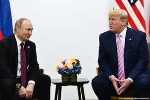 Ilustrační obrázek k Trump obhajuje Putina, jeho slova o neporazitelném Rusku jsou ale smyšlená